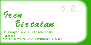 iren birtalan business card